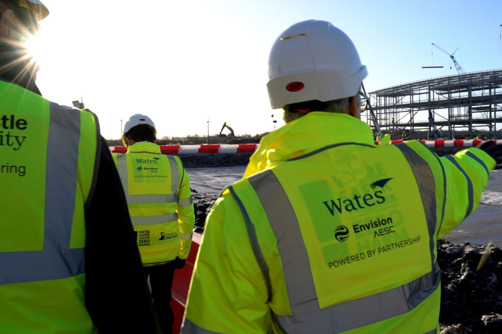 Engineers on construction site